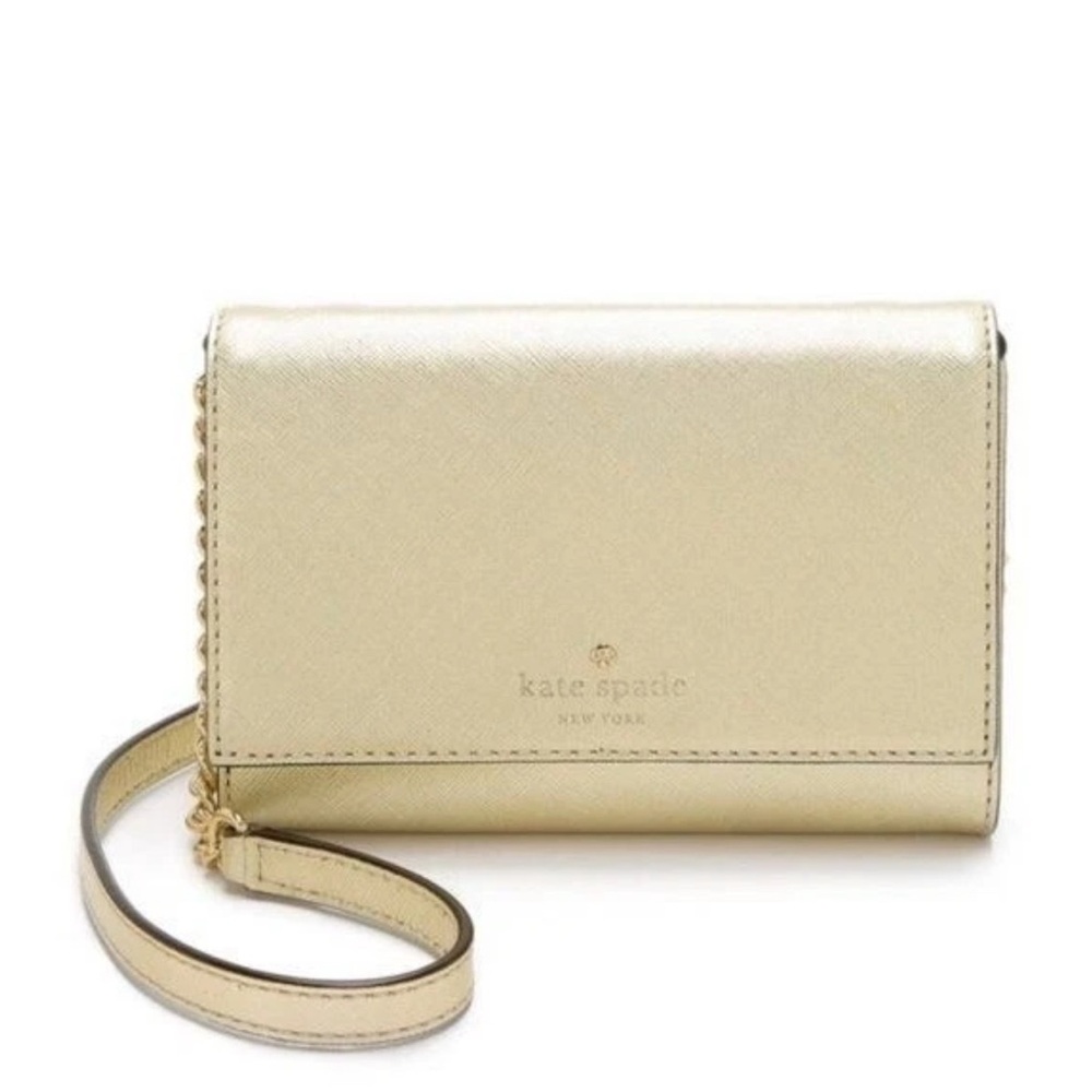 Kate Spade Metallic Gold Crossbody Clutch